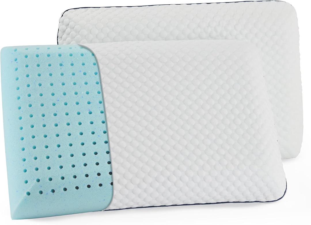WEEKENDER Gel Memory Foam Pillow - King Size - 2-Pack - Medium Firm Feel - Neck & Shoulder Support - For Back & Side Sleepers - Home, Hotel, & Hospital Essentials