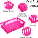 16 Pack Plastic Baskets for Organizing,Classroom Storage Baskets Bins,Small Plastic Basket Pencil Basket,Colorful Storage Trays for Paper, Desk, Shelf, Home Office(9.45" L x 6.5" W x 2.36" H)
