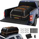 AUXKO 15 Cu.Ft Waterproof Rooftop Cargo Carrier for Cars/SUVs/Trucks, Foldable Soft Shell Roof Bag with Night-Reflective Strip, 6 Adjustable Bungee Straps & Door Hooks, Combination Lock, Anti-Slip Mat