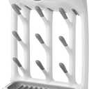 OXO Tot Space-Saving Baby Bottle Drying Rack, Compact Dish Drying Rack with Removable Trays, Countertop Bottle Organizer for Baby Bottles, Nipples, Pacifiers and Lids, BPA Free, Dishwasher Safe (1 Count (Pack of 1))