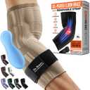DR. BRACE Elite Elbow Brace Support, Breathable Elbow Compression Sleeve with Gel Pad for Golfer's, Tennis Elbow & Tendonitis Treatment & Pain Relief 2024 (Nude (Beige), X-Large)