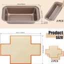 4 Pcs Loaf Pan with Liners Set 9 x 5 Inch Non-stick Bread Pan and Silicone Loaf Liners for Homemade Baking Carbon Steel Rectangular Baking Tray for Kitchen Sourdough Sandwich Home(Gold)