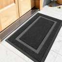 OLANLY Front Door Mat Indoor Outdoor Entrance, Waterproof All-Season, All-Weather Doormat, Sturdy Natural Rubber, Fade Resistant, Low Profile, Easy Clean Patio Porch Entryway Mat, 23.5x15.5, Black