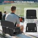 Seeutek Heated Stadium Seats for Bleachers, Portable Stadium Seats with Back Support, USB 3 Levels Bleacher Chairs with Back and Cushion, 5 Pockets Poldable Stadium Chairs for Sports Games,23in 1PC