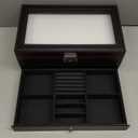 Jenseits Watch Box for Mens Jewelry Box, 6 Slot Watch Case & 3 Slot Sunglasses Organizer, Lockable PU Leather Jewelry Organizer Watch Display Storage W/Drawer For Rings Bracelets, Gift for Men Women