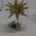Christmas Star Tree Topper, 3D Geometric Star Plugged Decorative Treetop with LED Light Beads for Home Holiday Xmas Tradition Moravian Decor 6-Hour Timer Function 5m Cable, Gold