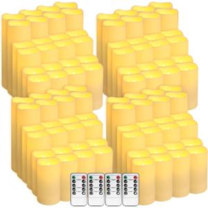 96-Pack LED Flameless Candles with Remote Control - Perfect for Home, Parties, and Special Occasions - Create a Magical Ambiance Effortlessly(Three Sizes)