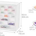 IRIS USA Small Parts Storage Cabinet, Made in USA, 44-Drawer Organizer for Screws, Nuts, Bolts, Electronics, Hardware, Beads, Crafts, Stackable Garage Storage, Teacher Toolbox, Scrapbook Art White