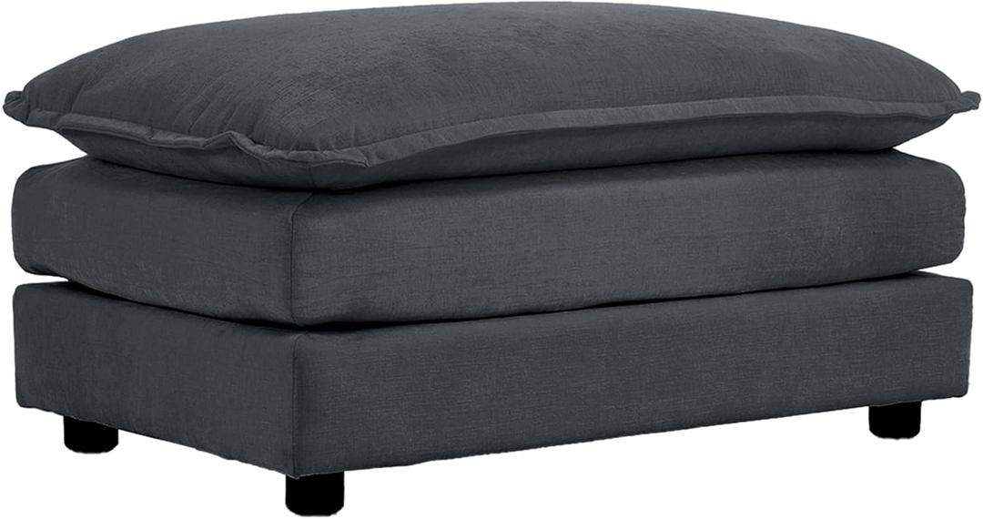 mikibama Chenille Upholstered Couches Ottoman for Modular Sectional Sofa, Grey