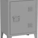 MIOCASA Metal Nightstand Modern End Side Table Steel Bedside Storage Cabinet with Shelf Easy Assembly for Living Room Bedroom, 15.7 inches x 11.8 inches x 22.4 inches