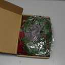 Retrowavy 12 Pcs Christmas Kitchen Cabinet Wreaths with Ribbon 3.94 Inch Mini Christmas Wreath Small Kitchen Xmas Decor for Window Door(Burgundy Red,Classic Style)