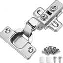 KIMDOT Inset Frameless Cabinet Hinges Soft Close Clip on Plate Concealed Heavy Duty Door Hinges 2PCS