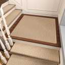 Brakki Bullnose Carpet Stair Treads, Non Slip Landing Mat for Wooden Steps