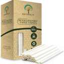 300/1000-Pack Extra Durable White Paper Straws Biodegradable- Premium Eco-Friendly Paper Straws Bulk- Drinking Straws for Juices, Restaurants and Party supplies, 7.7" (White, 300ct)