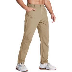 MAGCOMSEN Men's Lightweight Hiking Pants with 4 Pockets Water Resistant Quick Dry Fishing Travel Work Outddoor Pants (Khaki)