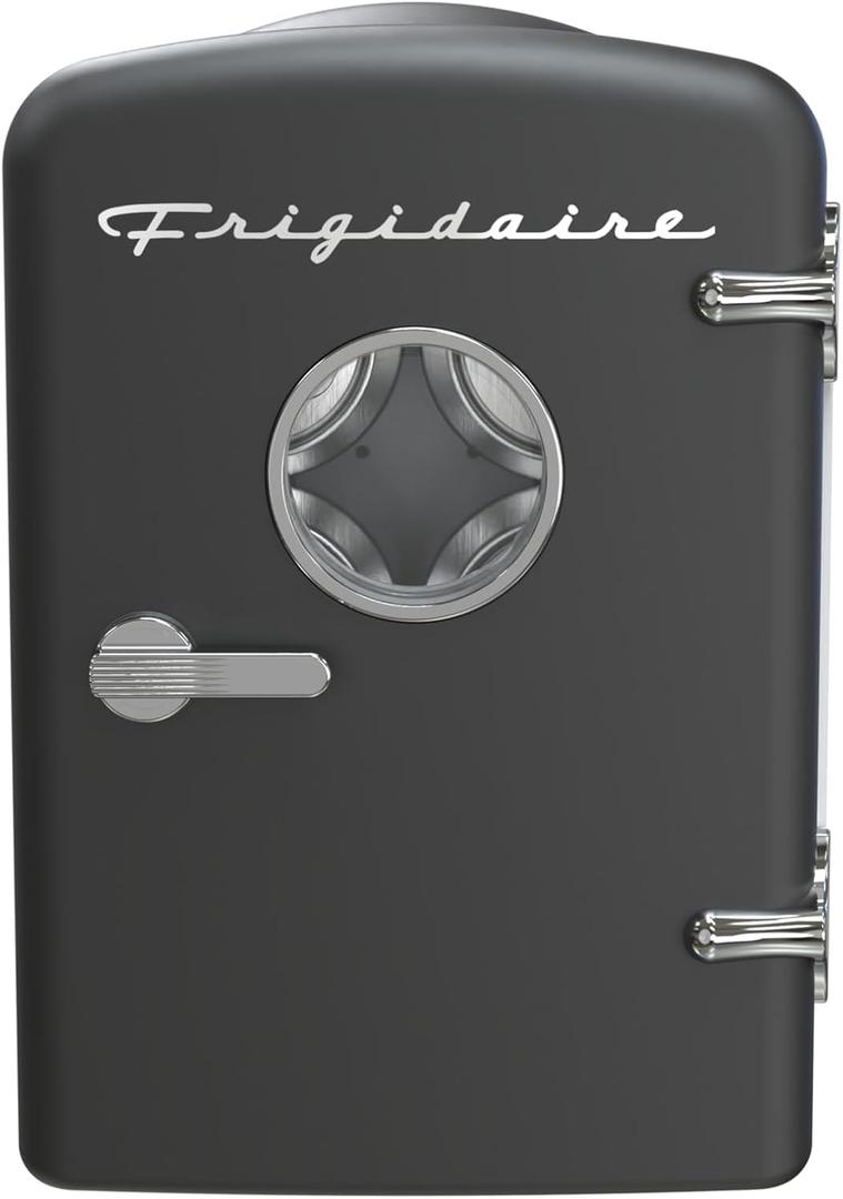 Frigidaire EFMIS171 Retro Mini Portable Personal Fridge - Ideal for Home, Office or Dorm - Includes Carrying Handle, AC/DC Wall/Car Charger, 6-can