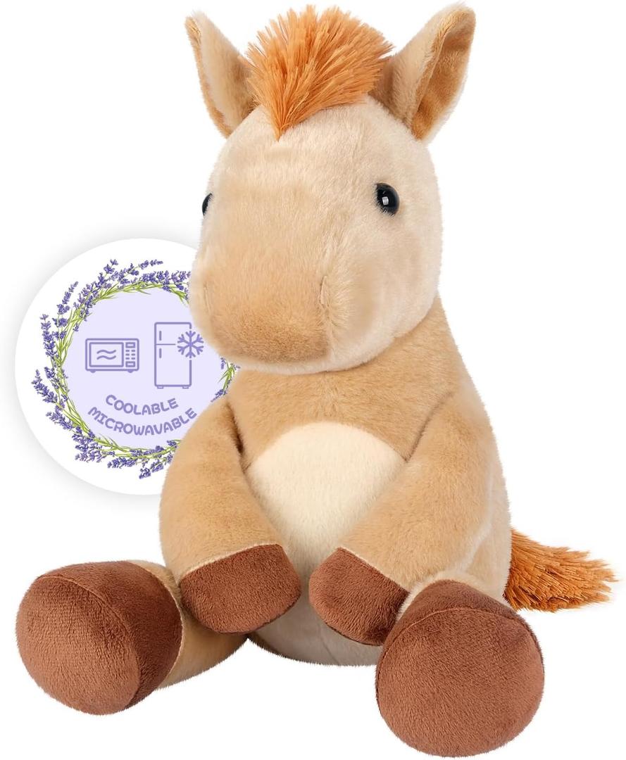 Heatable & Coolable Horses Stuffed Animals, Microwave Heating Pad, Horses Plush for Companion, Cute Plushies Horse Lavender Stuff, Horse Toys Gifts