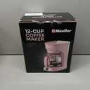 MELLERHOME 12-Cup Pink Coffee Maker - Borosilicate Carafe, Auto-Off, Pink Accessories, Reusable Filter, Anti-Drip, Kitchen Appliances, Keep-Warm Function, Kitchen Dcor