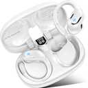 Wireless Earbud Bluetooth 5.4 Headphones 75Hrs Playtime, 2025 Bluetooth Earbuds Deep Bass Noise Cancelling Mic, Over Ear Bud with Sport Earhooks, IP7 Waterproof Earphones Button Control, USB-C White
