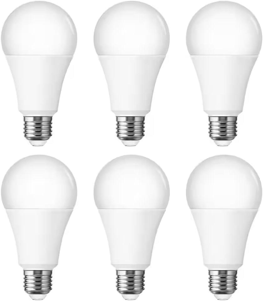 A21 LED (6-Pack) 100 Watt Replacement Bulb 1500 Lumen Soft White 2700K Bulb 16.6W = 100W Equivalent E26 Medium Screw Base Non Dimmable A21 LED (6-Pack) 100 Watt Replacement Bulb 1500 Lumen Soft White 2700K Bulb 16.6W = 100W Equivalent E26 Medium Screw Base Non Dimmable