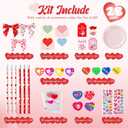 Deerher Valentines Day Gifts for Kids - 28 Pack Giant Colorful Stationery Set with Valentine's Cards for School Classroom Class Party Favor - Valentine Gift Exchange for Boys Girls Toddler