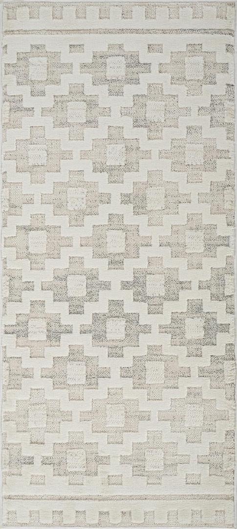 Astra 2'x5' (Exact Size: 2'3" x 5'1") Modern Indoor Doormat Rug, Beige Cream - Doorway, Bedroom, and Kitchen, Accent Rug (2'3" x 5'1" (Rectangular), Beige Grey)
