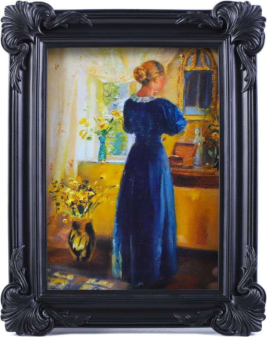 SIKOO 2.5x3.5 Vintage Picture Frames Small 2.5x3.5 Antique Ornate Picture Frame with Glass Front for Tabletop and Wall Hanging Victorian Home Decor Gallery Wall Black