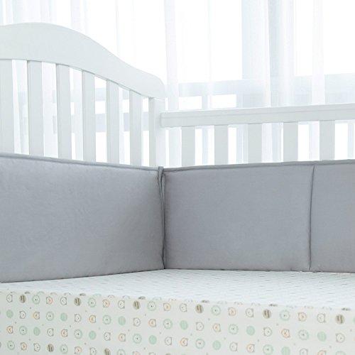 TILLYOU Microfiber Breathable 4 Piece Crib Bumper 9,5in×27in. 9,5in×51in.