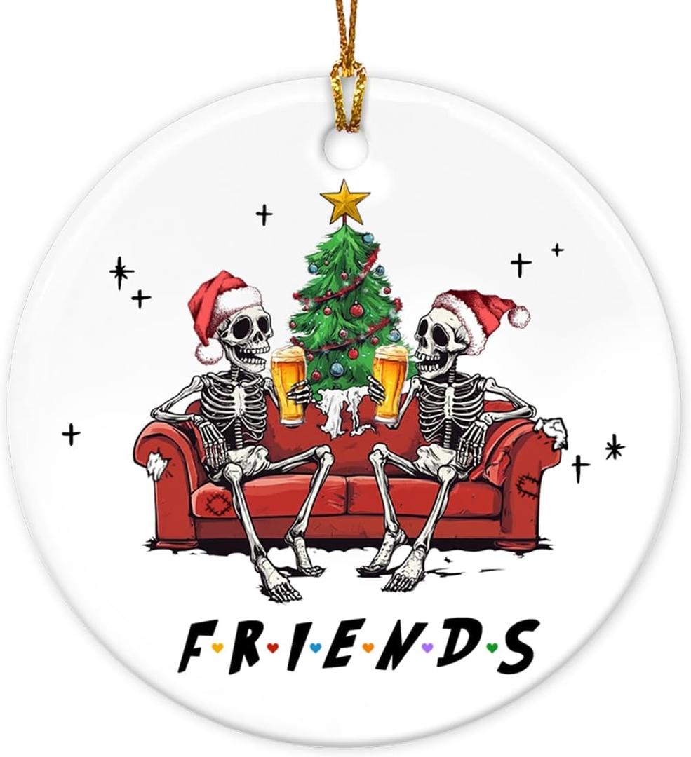 Friendship Gifts for Women Men 2025 | Ceramic Christmas Tree Ornaments, Birthday Funny Gifts for Friends Female, Coworkers, Bestie | Funny Christmas Ornament for Male