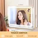 Ratsamee 23" x 18" Vanity Mirror with Lights, Led Lighted Makeup Mirror with 3 Color Dimmable Lights, Touch Control, USB Charging Port, Gifts for Women Wife Teengirls