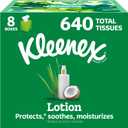 Kleenex Lotion Facial Tissues with Coconut Oil, 8 Cube Boxes, 80 Tissues Per Box, 3-Ply (White)