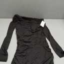 VICHYIE Women Mock Neck Ribbed Bodycon Dress Long Sleeve Mini Pencil Dresses (Medium, Black)