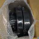 FLOWERCAT 100PCS Clear Black Plastic Plates Disposable Plates for Christmas Party/New Year - Heavy Duty Plastic Plates - 10" &7" Plate for 50 Guests New Year Parties and Events (Smoke Gray)