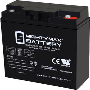 Mighty Max Battery ML18-12INT - 12 Volt 18 AH, Internal Thread (INT) Terminal, Rechargeable SLA AGM Battery
