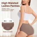 Sunm Boutique Combed Cotton Underwear for Women, Full Coverage High Waisted Women's Briefs, Soft Breathable Ladies Panties (XXXL)
