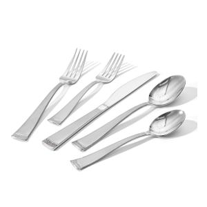 HIKAA 40PCS Matte Handle Silverware Set for 8, Stainless Steel Flatware Set, Modern Design Cutlery Set for Home/Hotel/Wedding, Dishwasher Safe
