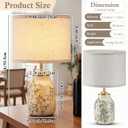 Tellingyou 2 Pcs 21" Vintage Green Ceramic Lamp with Beige Linen Shade Farmhouse Modern Table Lamp Ice Cracked Rose Floral for Bedroom Living Room Office Dorm Desk Table Rocker, Bulbs Not Included
