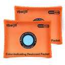 500 Gram (2 Pack) Color-Indicating Desiccant Packs for Storage, Rechargeable Silica Gel Packets, Dehumidifier for Cars, Gun Safe, 3D Filaments, Safe, Electronics