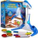 Blue Marble Learn to Draw Projector - Kids Image Projector for Tracing with 9 Colorful Markers & 4 Image Discs with 25 Animals, Dinos & Creatures to Draw, Patent-Pending Drawing Projector for Kids