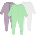 GUISBY Rayon Made From Bamboo Baby Footed Pajamas with Mittens - 3Pcs Girls Boys 2 Way Zipper Long Sleeve Sleeper 12-18 Months