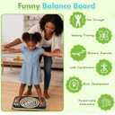 Balance Board Maze for Kids, 17.5-Inch Wobble Board Rocking Seesaw Sensory Training with 6 Balls, Non-Slip Pedals Indoor Outdoor for Boys Girls, Large