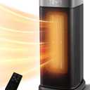 Sunnote Space Heater for Indoor Use, 1500W Electric & Portable Ceramic Heaters with 80Oscillating, Thermostat, 5 Modes, 24Hrs Timer, Room Heater with Remote, Fast Heating Safe for Bedroom Room Use (Black)