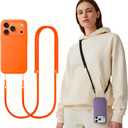Phone Lanyard Crossbody Compatible with iPhone 17/Air/Pro/Max Phone Cases & Most Phone Cases, Adjustable Anti-Theft Neck Holder for Women & Men(Case Not Included) (Orange)