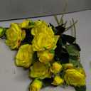 Hawesome 12PCS Artificial Silk Flowers Realistic Roses Bouquet Long Stem for Home Wedding Decoration Party (Yellow 1) (6 Flowers 6 Buds)