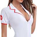 Women's Sexy Nurse Lingerie Halloween Cosplay Lingerie Naughty Nightingale Nurse Costume Babydoll