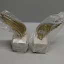 Deco 79 Aluminum Bird Wings Bookends with Marble Base, Set of 2 5"W, 10"H, Gold