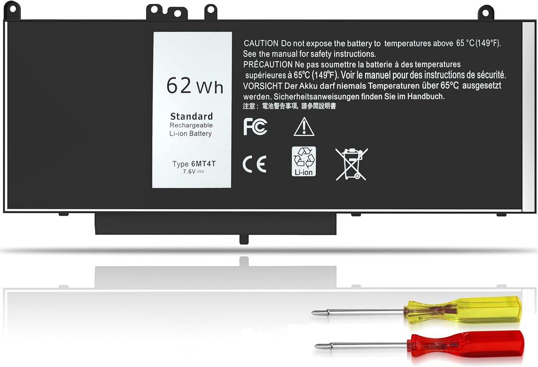 6MT4T Battery E5470 battery E5570 battery Compatible with Dell Latitude 14 5470 E5470 15 5570 E5570 Precision 15 3510 M3510 Series Notebook Replacement for 7V69Y TXF9M 79VRK HK6DV 07V69Y [7.6V/62Wh]