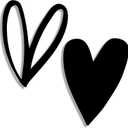 Vineland Metal Heart Wall Art Decor, Black Minimalist Wall Sculptures for Living Room Bedroom Bathroom Kitchen Decorations, Housewarming Valentine's Day Gifts, 5.9x7.8 Inches, Set of 2, Black