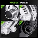 11570N New Alternator Compatible with 2011-2020 Dodge Grand Caravan Journey V6 3.6L, 2011-2014 Avenger, 11-16 Town & Country, 11-14 Chrysler 200, 12-15 Ram C V, 11-14 VW Routan, 12V 160A