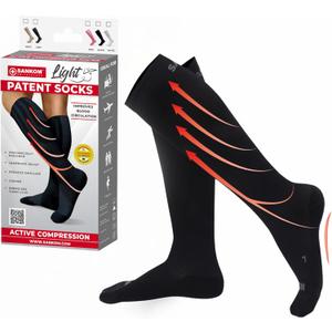 Compression Socks for Women - Swiss Designed Patented 4-Step Active Graduated Compression Socks for Travel and Flight - Suitable Socks for Pregnant Women & Nurses - Best for Everyday Wear (Black)